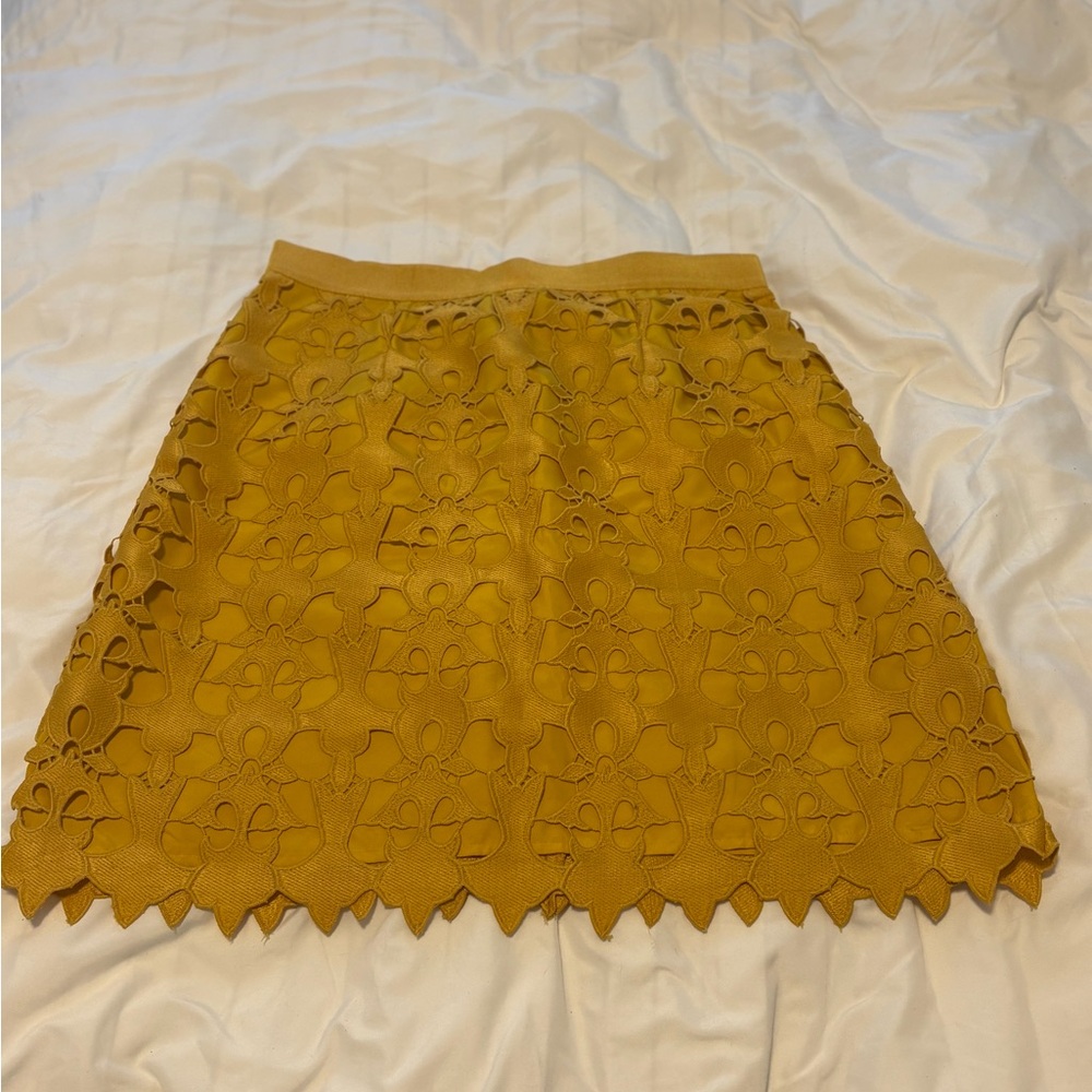 LOFT Gold Embellished Mini Skirt A-line Cocktail